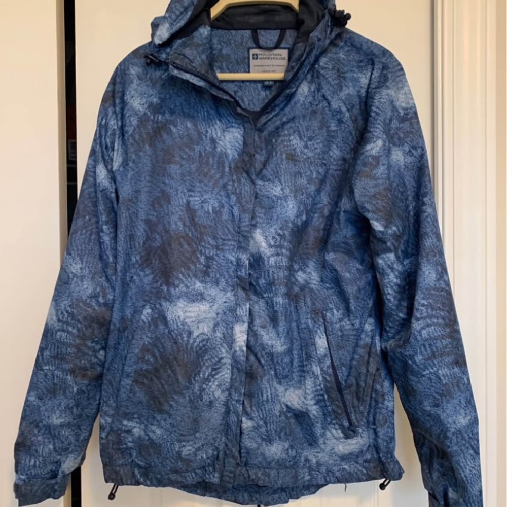 Mountain Warehouse Women's Blue Hooded Rain Jacket SZ 4